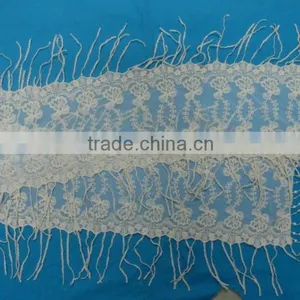 Machine Made Cotton Crochet Lace Edge Scarf thumbnail-1