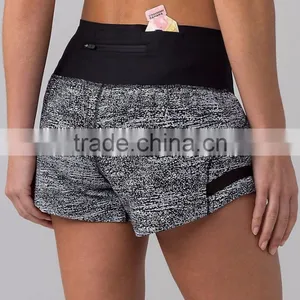 MGOO Popular Latest Design Women Shorts Elastic Waist Running Wear Sport Pants With Streamlined Pocket thumbnail-2