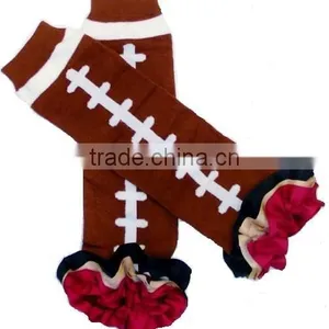 Wholesale Red Legging Football Pattern 100% Cotton Baby Leg Warmers thumbnail-4
