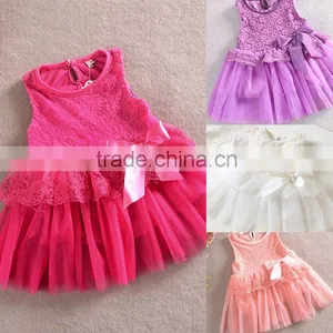 New Girls Children's Summer Lace Tulle Dress Flower Princess Party Dress Birthday Gift 4 Colors SV000411 thumbnail-1