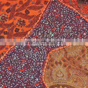 Orange Lounge Floor Pillow Cover Hand Embroidered Bed European Cushion 26in thumbnail-4
