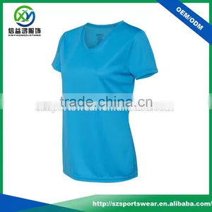 Short Sleeve Blue Color Function Fabric Sports t Shirts for Women thumbnail-1