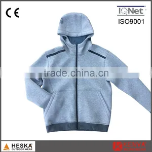 Men's Casual Hooded Sweatshirt Contrast Color Space Knitting Fabric Jacket Fleece thumbnail-1