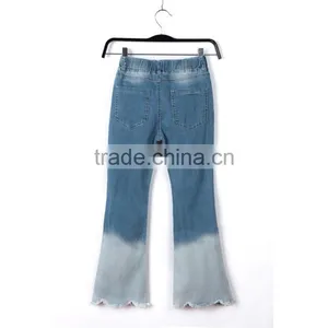Guangzhou Apparel Factory New Style Color Change Three-quarter Denim Girls Jeans Pants thumbnail-2