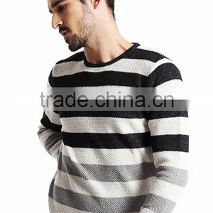 2017 Supple Simple Design Round Collar Stripe Sweater Men Pullover With Low Prices thumbnail-3