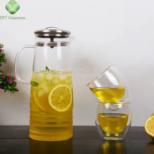 Water Bottle Wholesale Glass Bottle Wholesale Water Jug Glass Decanter Glass Bottle for Kitchen Resturant and Hotel thumbnail-3