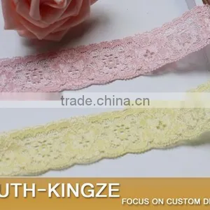 Pretty Yellow / Pink Floral Elastic Lace Ribbon DIY Garter Wedding Bridal Handband Lace Ribbon thumbnail-3