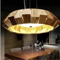 Wrought Iron Light, Pendant Lights Contemporary Contracted Style Ceiling 1 Light,Outside Iron Wooden Primary Colors thumbnail-2