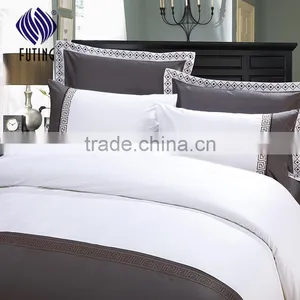 Wholesale 4pcs Embroidered Bed Linen 100% Cotton White Bedding Set Hotel Bed Sheet Set thumbnail-2