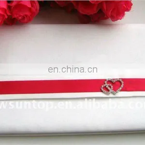 Red Stain With Double Heart Designer Wedding Guest Book Party Decorations thumbnail-1
