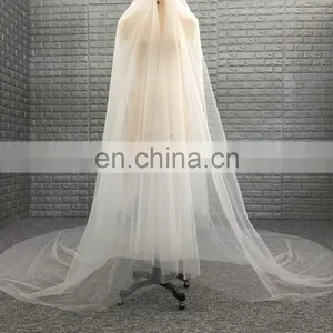 China Manufacture Wholesale Cheap Two Layers Soft Tulle Fabric Long Bridal Wedding Veil thumbnail-2