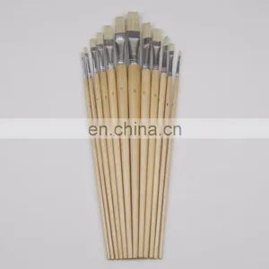 Long Wooden Handle Artist Bristle Paint Brushes thumbnail-1