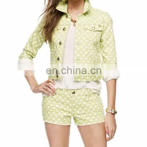 Cotton Printed Polka Dot Jean Jackets for Women - Sprint Jacket Women ( YC30001 ) thumbnail-1
