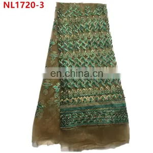 Newest French Lace Tulle Lace With Beads/high Quality Tulle Lace for African Parties thumbnail-3