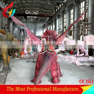 Kids Playing Riding Dinosaur for Amusement Park thumbnail-3
