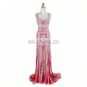 Robe De Soiree Evening Dresses Party Gold Color Red Royal Blue Tulle Crystal Occasion Formal Women Prom Dress Long thumbnail-5