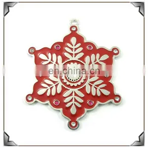 Hot Sale Red Enamel Snowflake Ornaments Designer Metal Christmas Decoration thumbnail-1