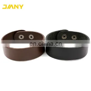 Newest Different Kinds Size Blank Wide Leather Bracelet thumbnail-4