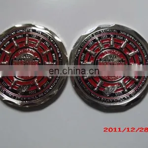 3D Custome Soft Enamel Silver Plated Compass Double Sided Coin thumbnail-1