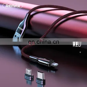 Remax RC-158 Two-color Braided Zinc Alloy Shell Mobile Phone Fast Charging Cable Fast Data Magnetic Charging Cable thumbnail-6