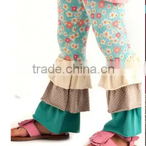 2014 Hot Sale! Cheap Baby Girl's Cotton Pants For Kids Ruffle Pants Girls Ruffle Leggings Childrens Boutique Clothing thumbnail-3