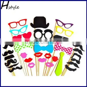 32PCS DIY Funny Glasses Moustache Red Lips On Sticks Christmas Wedding Party Photo Booth Props PFB0023 thumbnail-1