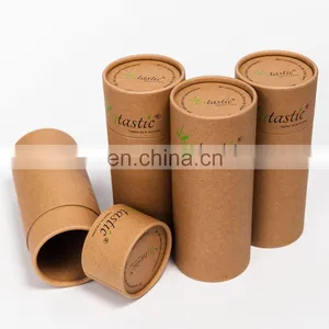 Biodegradable Recycled Kraft Paper Cylinder Tea Packaging Boxes thumbnail-1