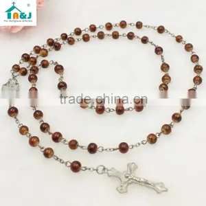 Catholic Glass Beads Rosary With Different Colors thumbnail-4