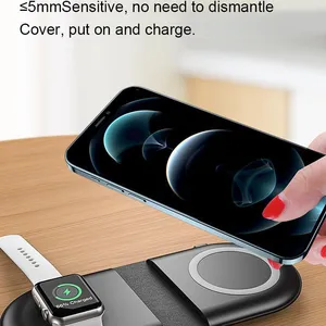 3 In1 Wireless Charger for Iphone 11 Pro X XS Max XR for Apple Watch 5 4 3 2 Airpods Pro Fast Charger Stand For Samsung S20 thumbnail-5