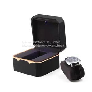 Octagonal Phnom Penh Watch Box With LED Light Baking Paint Watch Storage Box Watch Jewelry Box in Stock thumbnail-1