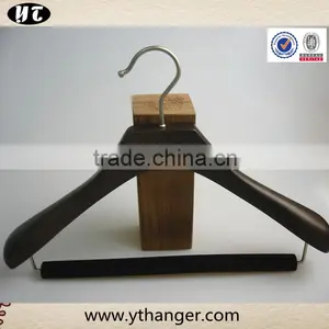 China Supplier Luxury Wooden Suit Hanger With Velvet Bar thumbnail-1