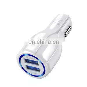 Wholesale 30W Quick Charge QC3.0 USB Adapter Dual 2 Port Universal Mobile Phone USB Fast Charging Car Charger for IPhone thumbnail-1