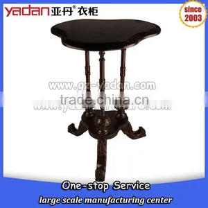 Mushroom Shaped Black Double Layer Wood Sofa Coffee Table Side Table thumbnail-2