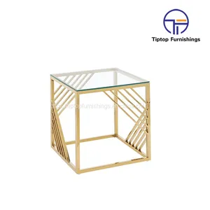 Hot Selling Bespoke Furniture Luxury Gold Stainless Steel Side Table Modern End Table for Living Room thumbnail-2