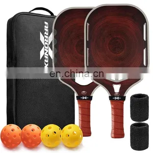 Wholesale Customizable Pickleball Set With Honeycomb Core 3k 12k 18k Carbon Fiber Face Pickleball Paddles With Pickleball Bag thumbnail-1