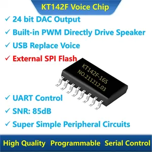 KT142F Voice Chip Sound Prompt IC Supports External SPI Flash Virtual as U-Disk Capacities Auto Adapts Serial Por Audio Combination Playback Insertion thumbnail-1