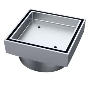 Modern Polished Brass Hidden Tile Insert Drain Filter for Hotel Bathroom and Shower Floor Applications thumbnail-1