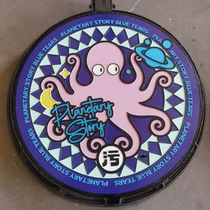 Ductile Iron Retro Painted Art Manhole Cover With Colorful Artistic Patterns and Relief Sculptures, Customizable. thumbnail-4