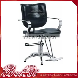 Black Color Synthetic Leather Reclined Backrest Hydraulic Barber Chair With Footrest thumbnail-1