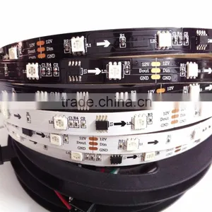 12V WS2811 30leds/m 5050SMD Digital RGB Dream Color Pixel LED Strip 10mm Black/White PCB 30led/m WS2811 Led Strip 10 IC thumbnail-6