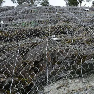 Lianqi Network Industry Hexagonal Wire Mesh, Rockfall Net for Mountain Slope Shotcrete, Gabion Mesh Roll 2*30, Aperture 80*100 thumbnail-3