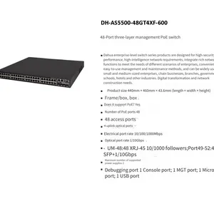 Dahua Dh-as5500-48gt4xf-600 48-port Layer 3 Managed Smart Poe Switch thumbnail-4