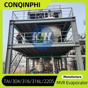 Auto Multi-Effect Evaporator for Seawater Desalination, 3-Effect, 20m³/h Capacity, 304SS thumbnail-1