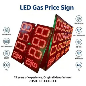 ODM 8888 weiße LED-Tankstellen-Preisanzeige, individuell in beliebigen Farben herstellbare Kraftstoffanzeige direkt von der Fabrik thumbnail-4