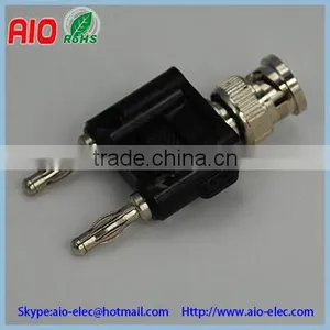 Y Type BNC Male to 2 Banana Male Plug RF Adaptor Connector for CCTV thumbnail-1