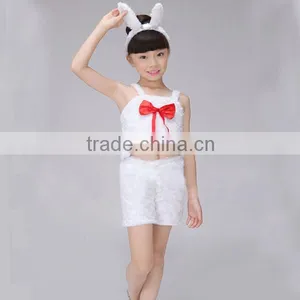 New Children's Day Cute Girls White Rabbit Summer Animal Children Dance Costume for Stage thumbnail-3