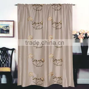 FAUX SILK EMB CURTAIN thumbnail-1
