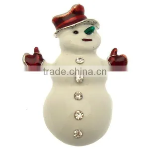 Wholesale 5.4*4cm Silver Tone Snowman Christmas Brooch thumbnail-1