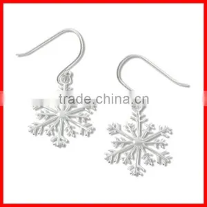 Factory Wholesale Cheap Pure Silver Christmas Silver Snowflake Hook Earring thumbnail-1