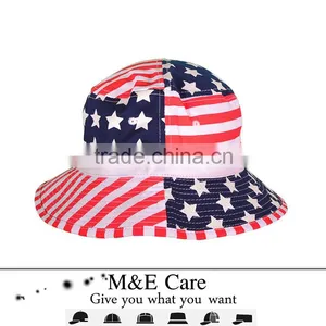 Wholesale Cool Mens Beer Funny Tie Dyed American Flag Bucket Hat thumbnail-1